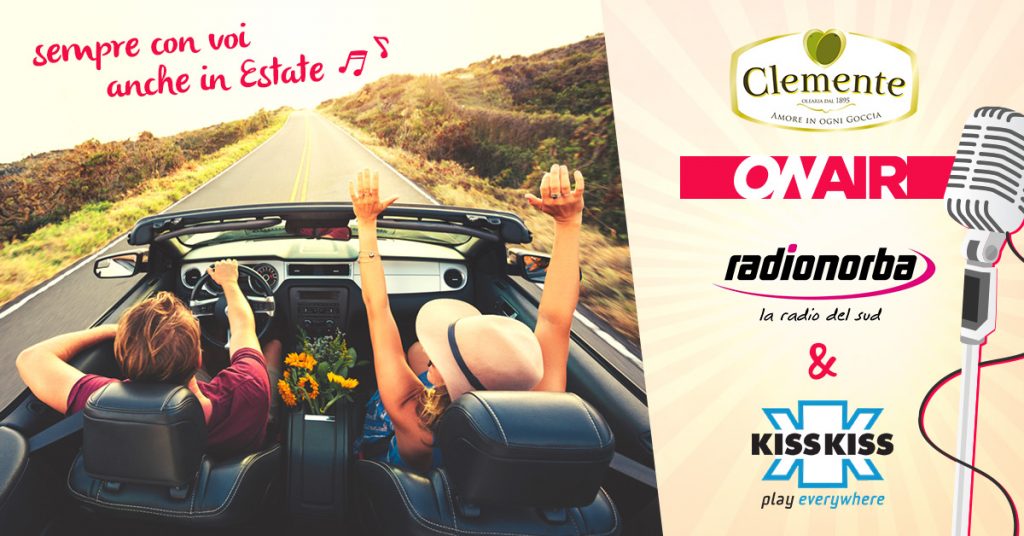 Dal 29 Luglio al 21 Agosto in onda lanuova programmazione radiofonica di Olio Clemente su RadioNorba e Radio Kiss Kiss