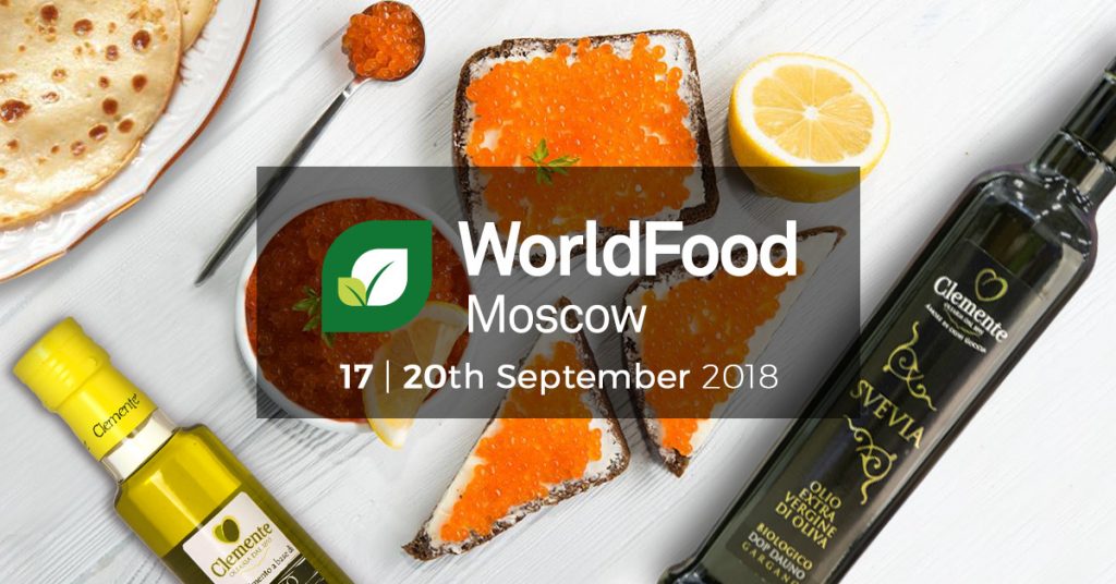 Dal 17 al 20 Settembre saremo al World Food Moscow, dove si terrà la 27° Esposizione Internazionale dell'Alimentazione, uno dei più rilevanti eventi internazionali per i prodotti agroalimentari in Russia e nei Paesi limitrofi.