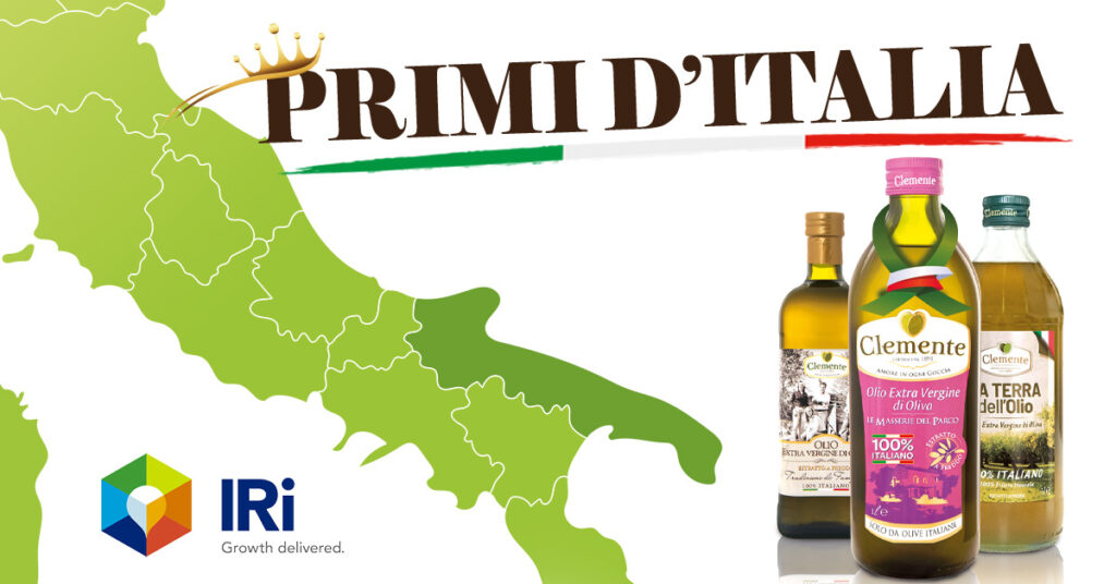 Olio Clemente è la prima azienda in Italia per vendite a volume dell'Olio Extra Vergine d'Oliva 100% Italiano.